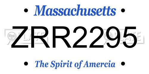 ZRR2295 Massachusetts License Plate