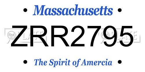 ZRR2795 Massachusetts License Plate