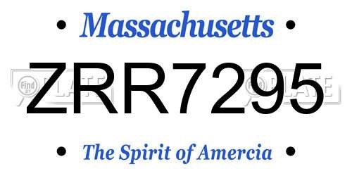 ZRR7295 Massachusetts License Plate