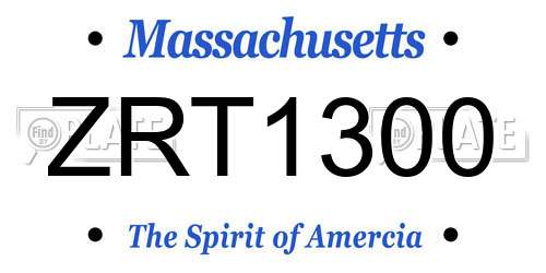 ZRT1300 Massachusetts License Plate