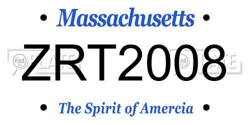 ZRT2008 Massachusetts License Plate