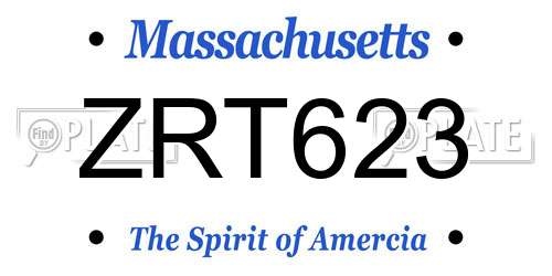 ZRT623 Massachusetts License Plate