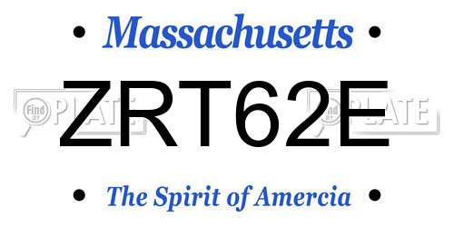 ZRT62E Massachusetts License Plate