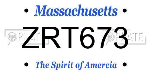 ZRT673 Massachusetts License Plate