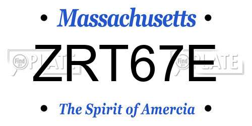 ZRT67E Massachusetts License Plate