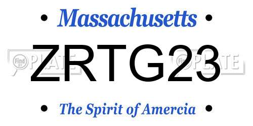 ZRTG23 Massachusetts License Plate
