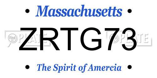 ZRTG73 Massachusetts License Plate