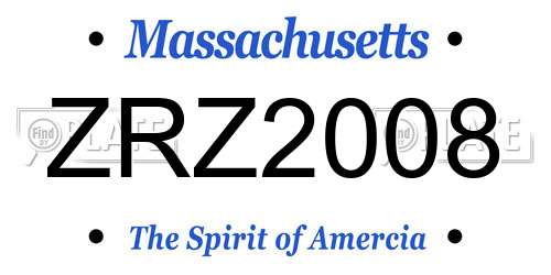ZRZ2008 Massachusetts License Plate