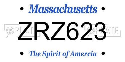 ZRZ623 Massachusetts License Plate