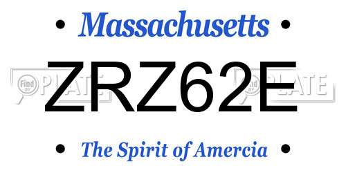 ZRZ62E Massachusetts License Plate