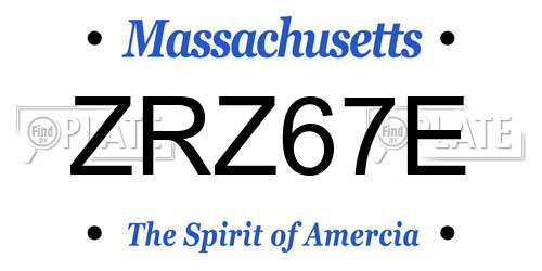 ZRZ67E Massachusetts License Plate