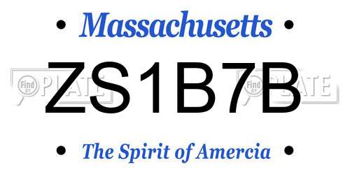 ZS1B7B Massachusetts License Plate