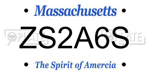 ZS2A6S Massachusetts License Plate