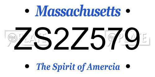 ZS2Z579 Massachusetts License Plate