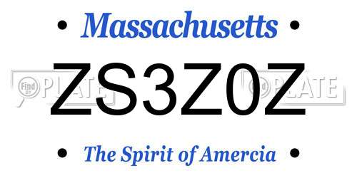 ZS3Z0Z Massachusetts License Plate