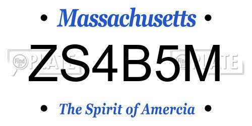 ZS4B5M Massachusetts License Plate