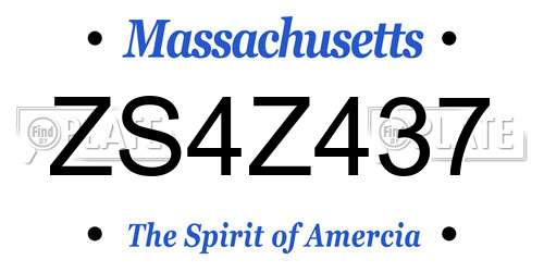 ZS4Z437 Massachusetts License Plate