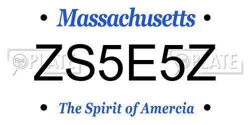 ZS5E5Z Massachusetts License Plate