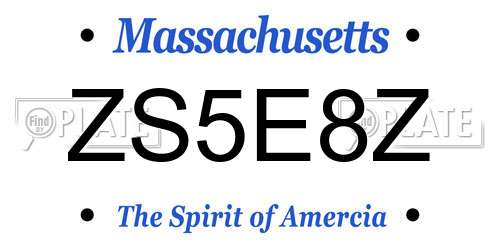 ZS5E8Z Massachusetts License Plate