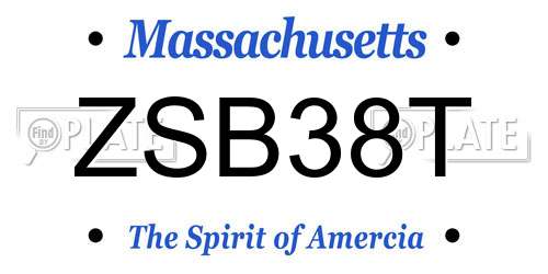 ZSB38T Massachusetts License Plate