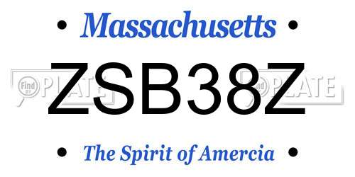 ZSB38Z Massachusetts License Plate