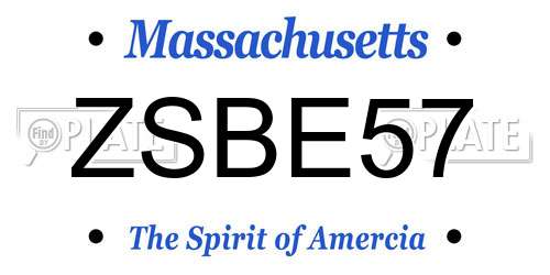 ZSBE57 Massachusetts License Plate