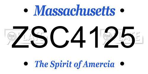 ZSC4125 Massachusetts License Plate