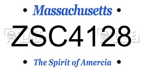 ZSC4128 Massachusetts License Plate