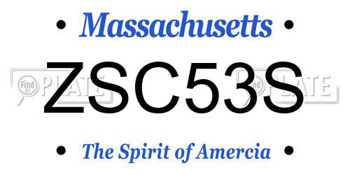 ZSC53S Massachusetts License Plate