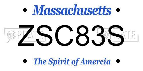 ZSC83S Massachusetts License Plate