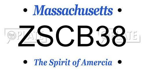 ZSCB38 Massachusetts License Plate