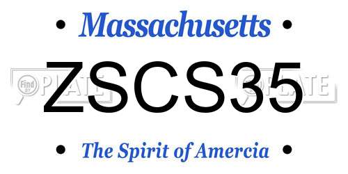 ZSCS35 Massachusetts License Plate
