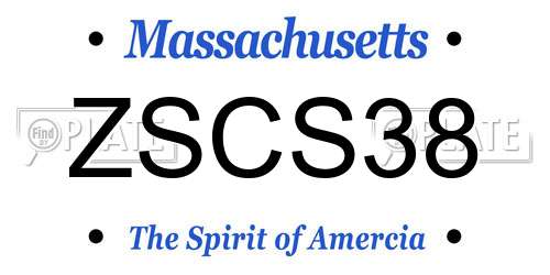 ZSCS38 Massachusetts License Plate