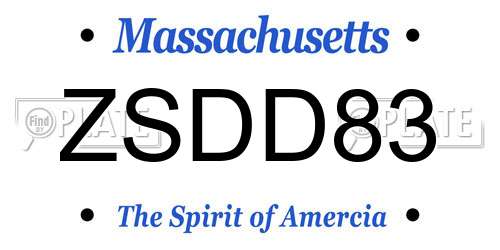 ZSDD83 Massachusetts License Plate