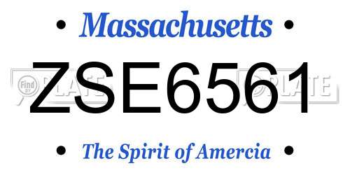 ZSE6561 Massachusetts License Plate