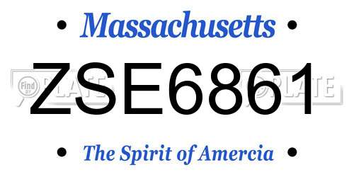 ZSE6861 Massachusetts License Plate