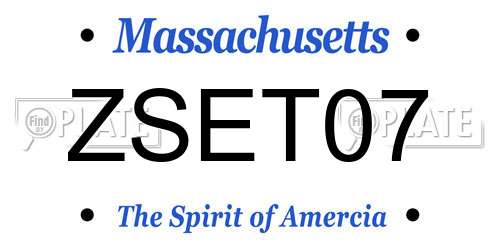 ZSET07 Massachusetts License Plate