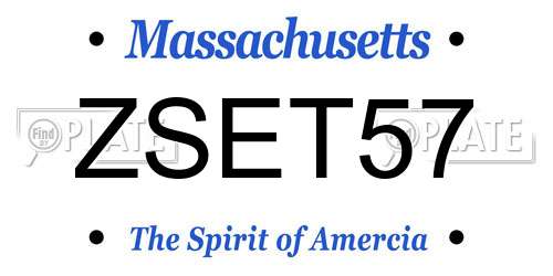 ZSET57 Massachusetts License Plate