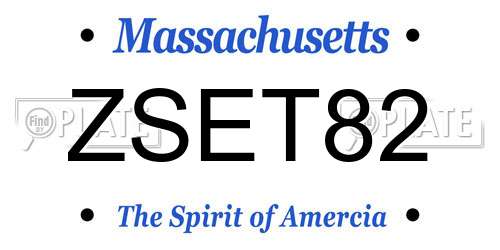ZSET82 Massachusetts License Plate