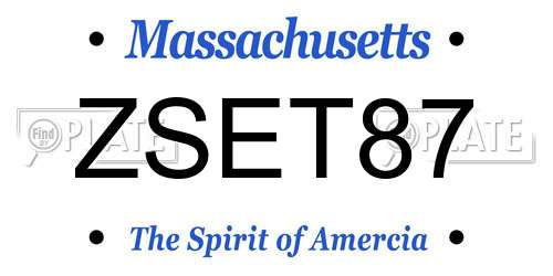 ZSET87 Massachusetts License Plate