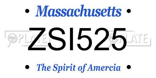 ZSI525 Massachusetts License Plate