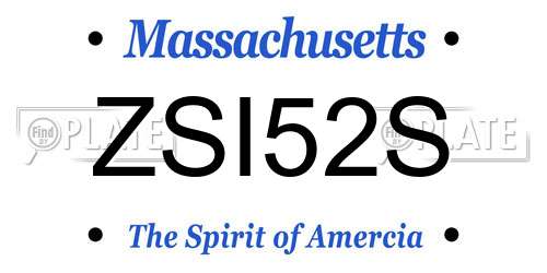 ZSI52S Massachusetts License Plate