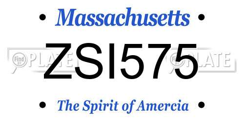 ZSI575 Massachusetts License Plate