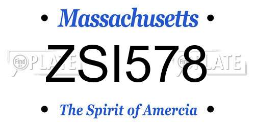 ZSI578 Massachusetts License Plate