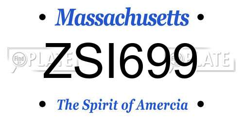 ZSI699 Massachusetts License Plate