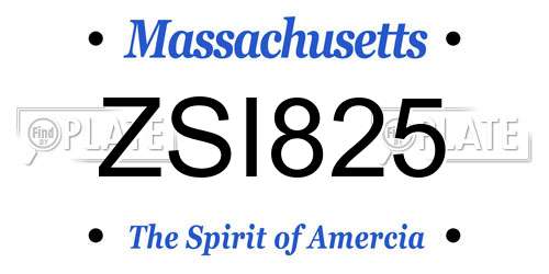ZSI825 Massachusetts License Plate