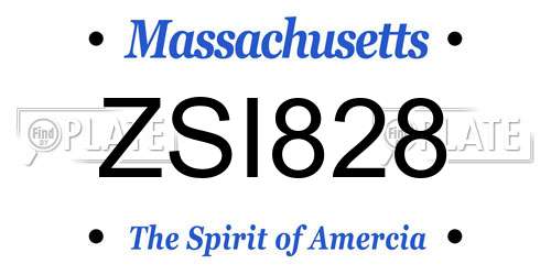 ZSI828 Massachusetts License Plate