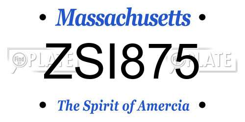ZSI875 Massachusetts License Plate
