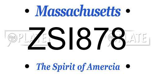 ZSI878 Massachusetts License Plate