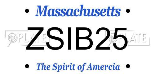 ZSIB25 Massachusetts License Plate